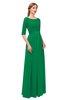 ColsBM Payton Green Bridesmaid Dresses Sash A-line Modest Bateau Half Length Sleeve Zip up