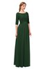 ColsBM Payton Hunter Green Bridesmaid Dresses Sash A-line Modest Bateau Half Length Sleeve Zip up
