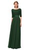 ColsBM Payton Hunter Green Bridesmaid Dresses Sash A-line Modest Bateau Half Length Sleeve Zip up