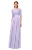 ColsBM Payton Light Purple Bridesmaid Dresses Sash A-line Modest Bateau Half Length Sleeve Zip up