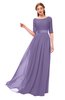 ColsBM Payton Lilac Bridesmaid Dresses Sash A-line Modest Bateau Half Length Sleeve Zip up