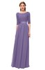 ColsBM Payton Lilac Bridesmaid Dresses Sash A-line Modest Bateau Half Length Sleeve Zip up