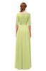 ColsBM Payton Lime Sherbet Bridesmaid Dresses Sash A-line Modest Bateau Half Length Sleeve Zip up