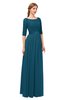 ColsBM Payton Moroccan Blue Bridesmaid Dresses Sash A-line Modest Bateau Half Length Sleeve Zip up