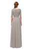 ColsBM Payton Mushroom Bridesmaid Dresses Sash A-line Modest Bateau Half Length Sleeve Zip up