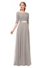 ColsBM Payton Mushroom Bridesmaid Dresses Sash A-line Modest Bateau Half Length Sleeve Zip up