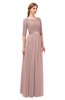 ColsBM Payton Nectar Pink Bridesmaid Dresses Sash A-line Modest Bateau Half Length Sleeve Zip up