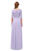 ColsBM Payton Pastel Lilac Bridesmaid Dresses Sash A-line Modest Bateau Half Length Sleeve Zip up
