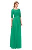 ColsBM Payton Pepper Green Bridesmaid Dresses Sash A-line Modest Bateau Half Length Sleeve Zip up