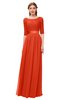 ColsBM Payton Persimmon Bridesmaid Dresses Sash A-line Modest Bateau Half Length Sleeve Zip up