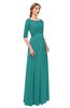 ColsBM Payton Porcelain Bridesmaid Dresses Sash A-line Modest Bateau Half Length Sleeve Zip up