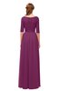 ColsBM Payton Raspberry Bridesmaid Dresses Sash A-line Modest Bateau Half Length Sleeve Zip up