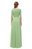 ColsBM Payton Sage Green Bridesmaid Dresses Sash A-line Modest Bateau Half Length Sleeve Zip up
