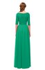 ColsBM Payton Sea Green Bridesmaid Dresses Sash A-line Modest Bateau Half Length Sleeve Zip up