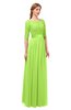 ColsBM Payton Sharp Green Bridesmaid Dresses Sash A-line Modest Bateau Half Length Sleeve Zip up