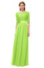 ColsBM Payton Sharp Green Bridesmaid Dresses Sash A-line Modest Bateau Half Length Sleeve Zip up