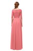 ColsBM Payton Shell Pink Bridesmaid Dresses Sash A-line Modest Bateau Half Length Sleeve Zip up