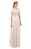 ColsBM Payton Silver Peony Bridesmaid Dresses Sash A-line Modest Bateau Half Length Sleeve Zip up