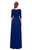 ColsBM Payton Sodalite Blue Bridesmaid Dresses Sash A-line Modest Bateau Half Length Sleeve Zip up