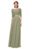 ColsBM Payton Sponge Bridesmaid Dresses Sash A-line Modest Bateau Half Length Sleeve Zip up