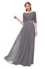 ColsBM Payton Storm Front Bridesmaid Dresses Sash A-line Modest Bateau Half Length Sleeve Zip up