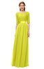 ColsBM Payton Sulphur Spring Bridesmaid Dresses Sash A-line Modest Bateau Half Length Sleeve Zip up