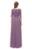 ColsBM Payton Valerian Bridesmaid Dresses Sash A-line Modest Bateau Half Length Sleeve Zip up