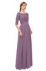 ColsBM Payton Valerian Bridesmaid Dresses Sash A-line Modest Bateau Half Length Sleeve Zip up
