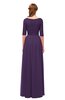 ColsBM Payton Violet Bridesmaid Dresses Sash A-line Modest Bateau Half Length Sleeve Zip up