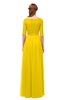 ColsBM Payton Yellow Bridesmaid Dresses Sash A-line Modest Bateau Half Length Sleeve Zip up