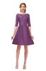 ColsBM Shiloh Argyle Purple Bridesmaid Dresses Elegant Zipper Elbow Length Sleeve Mini Baby Doll Lace