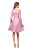 ColsBM Shiloh Baby Pink Bridesmaid Dresses Elegant Zipper Elbow Length Sleeve Mini Baby Doll Lace