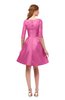 ColsBM Shiloh Carnation Pink Bridesmaid Dresses Elegant Zipper Elbow Length Sleeve Mini Baby Doll Lace