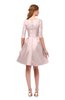 ColsBM Shiloh Coral Pink Bridesmaid Dresses Elegant Zipper Elbow Length Sleeve Mini Baby Doll Lace