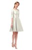 ColsBM Shiloh Cream Bridesmaid Dresses Elegant Zipper Elbow Length Sleeve Mini Baby Doll Lace