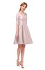 ColsBM Shiloh Crystal Pink Bridesmaid Dresses Elegant Zipper Elbow Length Sleeve Mini Baby Doll Lace