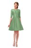 ColsBM Shiloh Fair Green Bridesmaid Dresses Elegant Zipper Elbow Length Sleeve Mini Baby Doll Lace