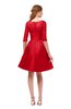 ColsBM Shiloh Fiery Red Bridesmaid Dresses Elegant Zipper Elbow Length Sleeve Mini Baby Doll Lace