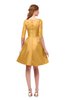 ColsBM Shiloh Golden Nugget Bridesmaid Dresses Elegant Zipper Elbow Length Sleeve Mini Baby Doll Lace