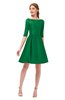ColsBM Shiloh Green Bridesmaid Dresses Elegant Zipper Elbow Length Sleeve Mini Baby Doll Lace