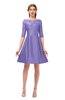 ColsBM Shiloh Lapis Purple Bridesmaid Dresses Elegant Zipper Elbow Length Sleeve Mini Baby Doll Lace