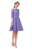 ColsBM Shiloh Lapis Purple Bridesmaid Dresses Elegant Zipper Elbow Length Sleeve Mini Baby Doll Lace