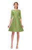 ColsBM Shiloh Leaf Green Bridesmaid Dresses Elegant Zipper Elbow Length Sleeve Mini Baby Doll Lace