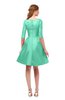 ColsBM Shiloh Mint Green Bridesmaid Dresses Elegant Zipper Elbow Length Sleeve Mini Baby Doll Lace