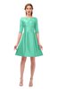 ColsBM Shiloh Mint Green Bridesmaid Dresses Elegant Zipper Elbow Length Sleeve Mini Baby Doll Lace