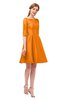 ColsBM Shiloh Orange Bridesmaid Dresses Elegant Zipper Elbow Length Sleeve Mini Baby Doll Lace