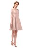 ColsBM Shiloh Pastel Pink Bridesmaid Dresses Elegant Zipper Elbow Length Sleeve Mini Baby Doll Lace