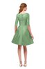 ColsBM Shiloh Sage Green Bridesmaid Dresses Elegant Zipper Elbow Length Sleeve Mini Baby Doll Lace