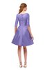 ColsBM Shiloh Violet Tulip Bridesmaid Dresses Elegant Zipper Elbow Length Sleeve Mini Baby Doll Lace