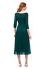 ColsBM Lauryn Blue Green Bridesmaid Dresses A-line Lace Cute Tea Length Sabrina Three-fourths Length Sleeve